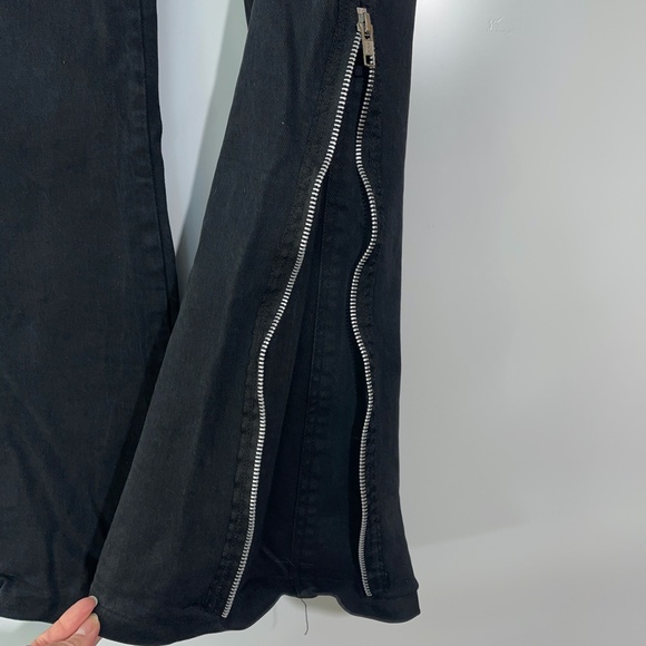 Darkrock Women’s Black‎ Gothic Punk Emo Pants Straps Baggy Pants Size 32 - Picture 5 of 8